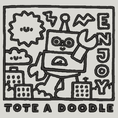 お出掛け大好きアクティボトート(白黒) デザイン